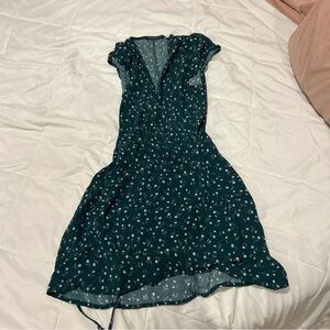brandy melville wrap dress, green floral